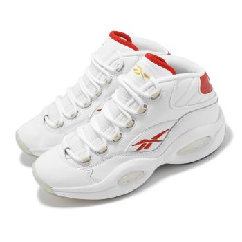 Reebok 籃球鞋 Question Mid Dr. J 男鞋 白 紅 緩震 Iverson 運動鞋 GX0230