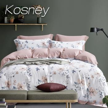 KOSNEY 馥灰 頂級100支100%天絲TM品牌纖維加大八件式兩用被床罩組高度35公分