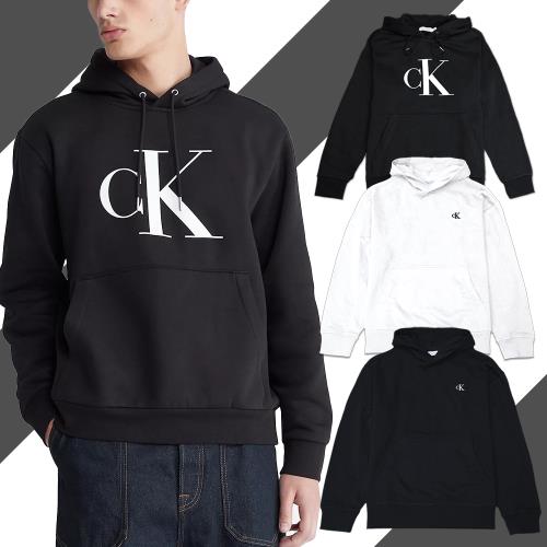 【Calvin Klein 凱文克萊】 CalvinKlein 男版 經典LOGO 內刷毛 帽Tee 棉褲 套裝 CK(CK帽T)