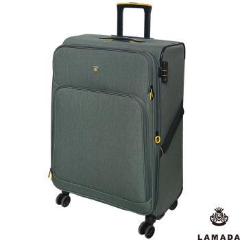 【LAMADA】28吋 限量款輕量都會系列布面旅行箱/行李箱(綠)