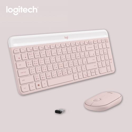 【Logitech 羅技】MK470 超薄無線鍵鼠組/玫瑰粉