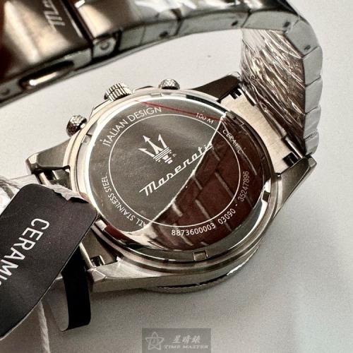 MASERATI 瑪莎拉蒂男錶 44mm 黑精鋼錶殼 黑色潛水錶, 中三針顯示, 運動, 水鬼錶面款 R8873600003