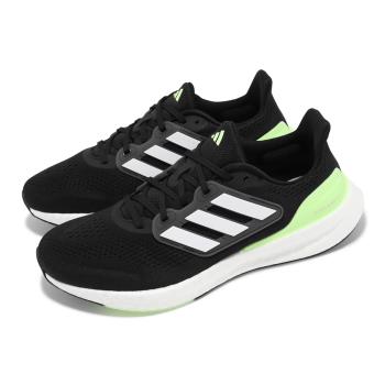 adidas 慢跑鞋 Pureboost 23 男鞋 寬楦 黑 綠 Boost 緩震 透氣 運動鞋 愛迪達 IF9657