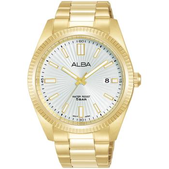 ALBA 雅柏 太陽紋簡約時尚腕錶/銀X金/42.5mm (VJ42-X353K/AS9S60X1)