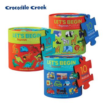 美國Crocodile Creek 形狀認知桶裝拼圖20片-多款任選