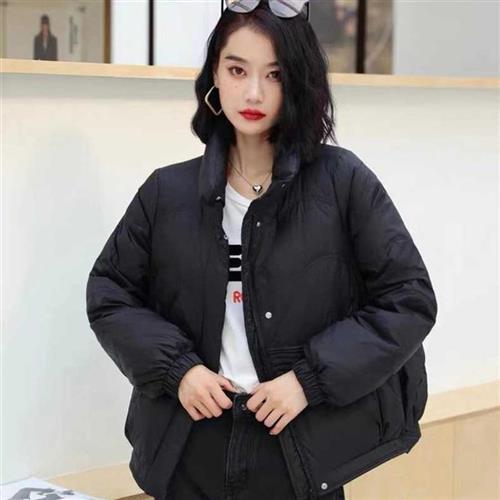 【米蘭精品】羽絨外套白鴨絨外套-復古時尚寬鬆短版女外套4色74gz38