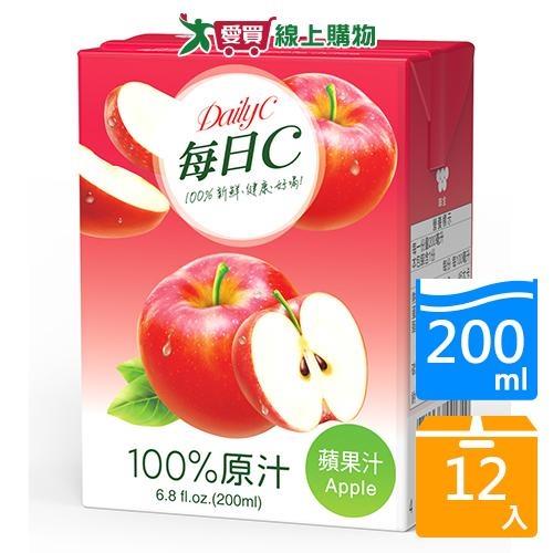 每日C100%蘋果汁200ML*6【兩入組】【愛買】