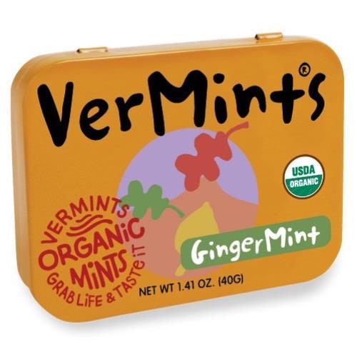 【布緯食聊】Organic VerMints有機薄荷糖-生薑口味(40克裝)美國原裝進口,不含甜味劑,不含化學成分,不含色素
