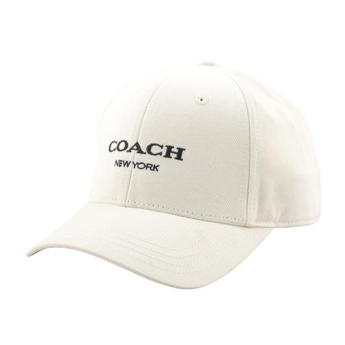 COACH 刺繡標誌棉質棒球帽 (白色) CH409 CHK