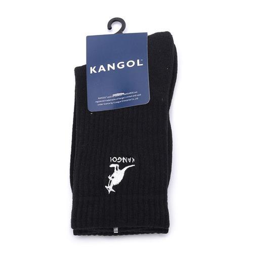 KANGOL 中長厚底襪 黑 6152184020 鞋全家福