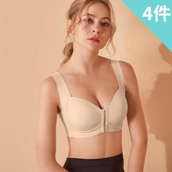 ★回購熱賣★【silknny 桑柏妮】4件組 ☆ 全胸型高包覆前扣無鋼圈內衣/性感內衣/女內著/無痕內衣(隨機)