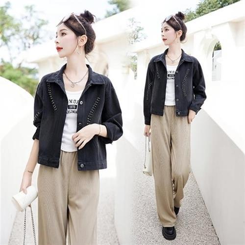 預購BRIGA XGJ2385設計師款氣質名媛洋氣時尚牛仔外套