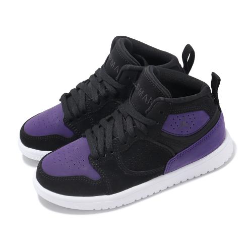 Nike 童鞋Jordan Access PS 黑紫中童小朋友喬丹麂皮休閒鞋AV7942-005