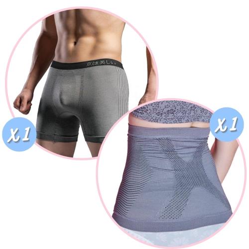 【京美】能量銀纖維鍺石火耀褲 1件+X銀纖維極塑護腰1件組