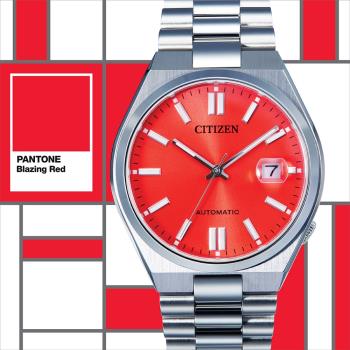 CITIZEN 星辰 PANTONE 限定款復古機械錶/熾烈紅/40mm/NJ0158-89W