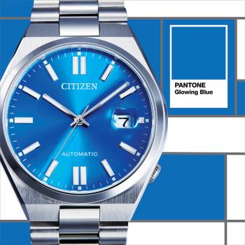 CITIZEN 星辰 PANTONE 限定款復古機械錶/炫光藍/40mm/NJ0158-89L