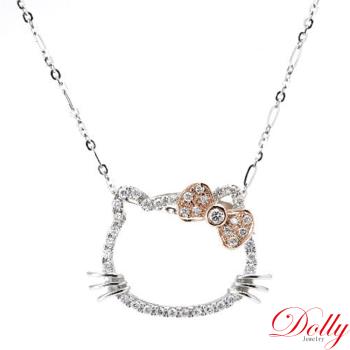 Dolly 18K金 輕珠寶0.50克拉可愛的貓鑽石項鍊