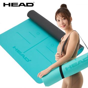 HEAD海德 6mm 183x80cm 環保TPE 正位線瑜珈墊 健身墊 運動墊 附背帶