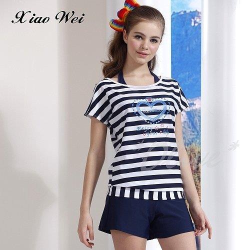  【泳之美】短袖罩衫款比基尼時尚四件式泳裝 NO.6002