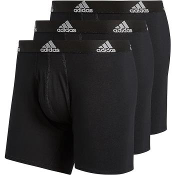 Adidas 2024男時尚彈力黑色四角修飾內著3件組(預購)