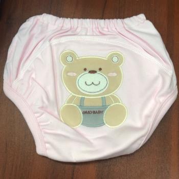GMP BABY 舒適可愛熊超吸排純棉紗寶寶學習褲-粉色2件XS706