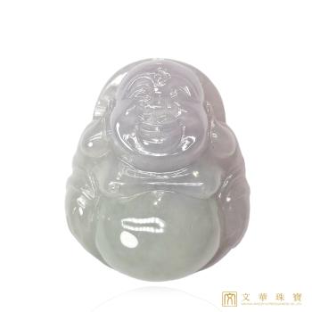 【文華珠寶】細糯藕紫圓滿彌勒 贈精美中國繩乙入 天然緬甸硬玉A貨