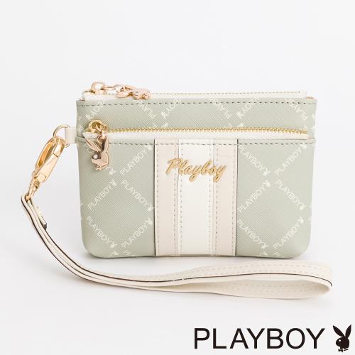 PLAYBOY - 零錢包附手挽帶 Lucky Bunny系列 - 綠色