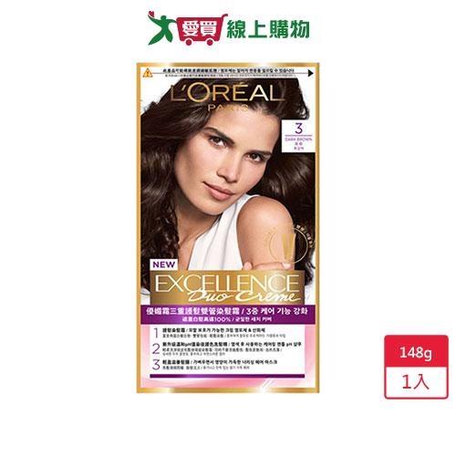 優媚霜三重護髮雙管染髮霜 3 深棕【愛買】