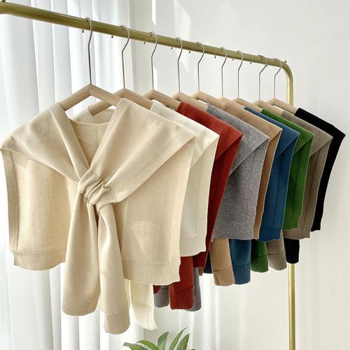 【nata】現貨-韓系素色針織披肩（米白、灰）