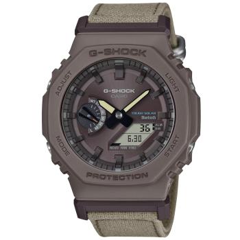 CASIO G-SHOCK 太陽能x藍芽連線 農家橡樹 雙顯腕錶 GA-B2100CT-5A