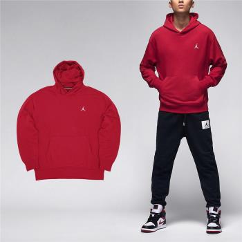 Nike 帽T Jordan Essentials 男款 紅 白 毛圈布 喬丹 刺繡 連帽上衣 FQ3679-687