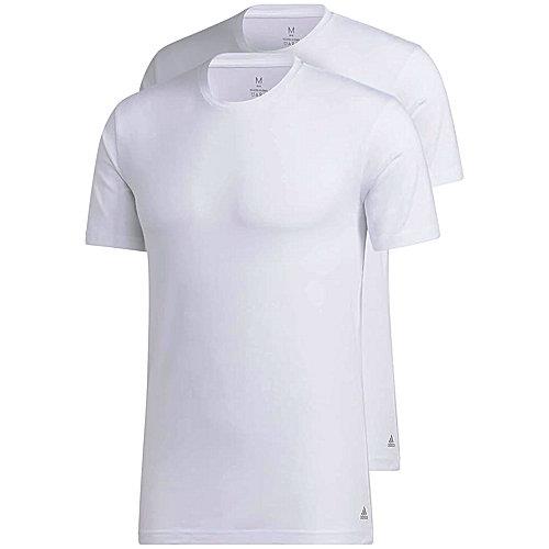 Adidas 2024男時尚棉質白色圓領短袖內衣2件組(預購)