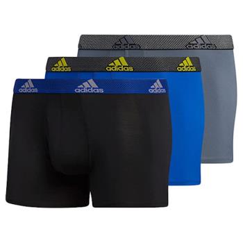 Adidas 2024男經典彈力黑藍灰色四角修飾內著混搭3件組(預購)