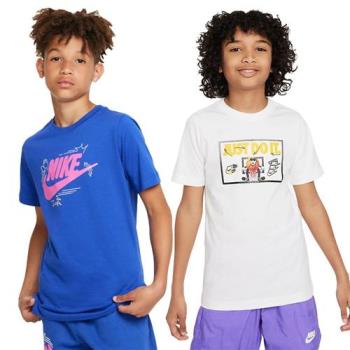 【下殺】Nike 童裝 大童 短袖上衣 藍/白【運動世界】FD3188-480/FD3964-100