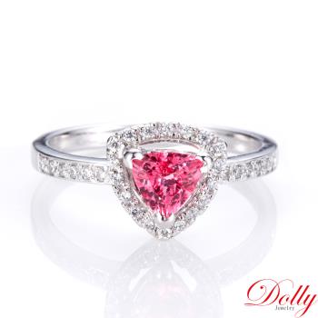 Dolly 18K金 無燒豔彩霓虹尖晶石玫瑰金鑽石戒指(002)