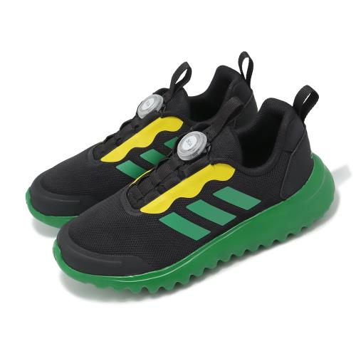 adidas 慢跑鞋 ActiveFlex BOA 3.0 K 中童 黑綠 小朋友 緩衝 旋鈕鞋帶 運動鞋 愛迪達 IG3528