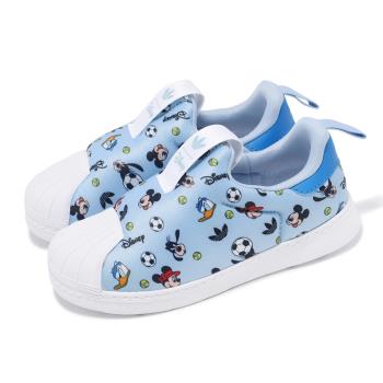 adidas X Disney Mickey 休閒鞋 Superstar 360 I 小童 藍白 小朋友 襪套 IF3551