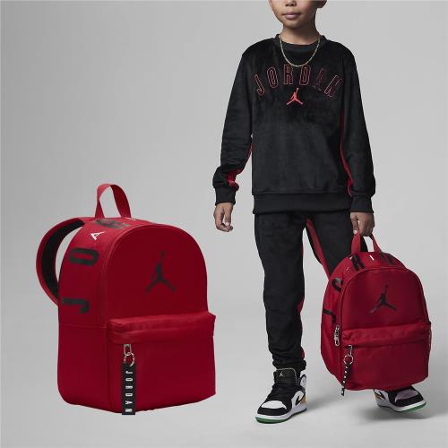 Nike 後背包 Jordan Air 兒童款 紅 黑 大空間 背帶軟墊 多夾層 書包 雙肩包 背包 JD2413029TD-001