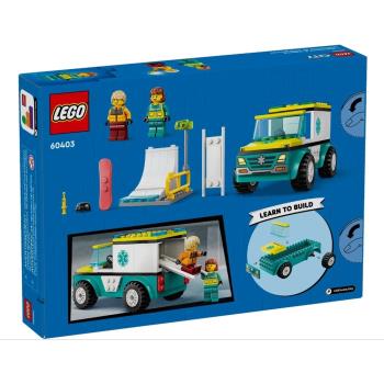 【LEGO 樂高】#60403 城市系列 緊急救護車和單板滑雪者