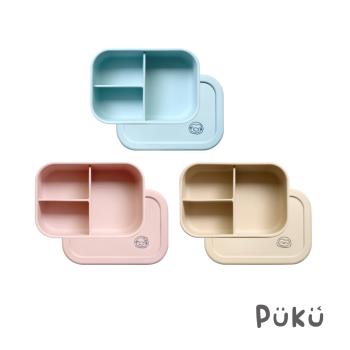【PUKU 藍色企鵝】 午茶華夫格分隔矽膠餐盒-(三色)