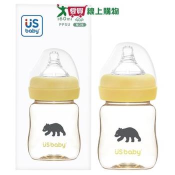 優生 真母感PPSU奶瓶160ml-台灣黑熊 通過SGS 無重金屬塑化劑 不含雙酚A 可高溫消毒 人體工【愛買】