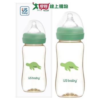 優生 真母感PPSU奶瓶330ml-綠蠵龜 通過SGS 無重金屬塑化劑 不含雙酚A 可高溫消毒 人體工學 【愛買】