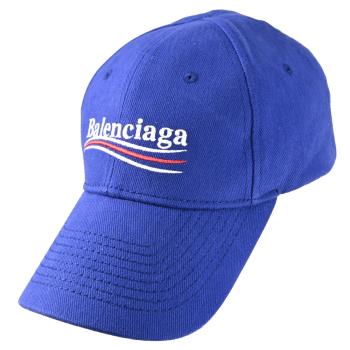 BALENCIAGA 巴黎世家 505985 品牌電繡LOGO棉質棒球帽.藍