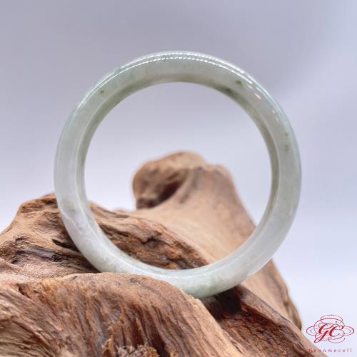 【肌容雪】天然緬甸A貨粉春飄花翡翠手鐲 編號69 (鐲寬 56.7mm #18.5號)