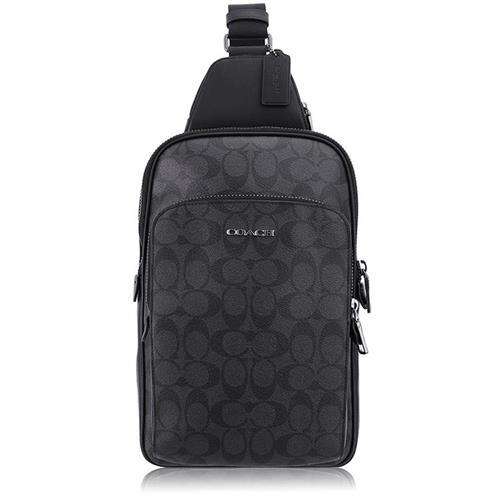 COACH 經典 PVC / ETHAN / 單肩 後背包_黑灰