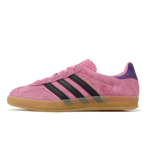 adidas 休閒鞋Gazelle Indoor W 女鞋粉黑麂皮膠底低筒復古愛迪達IE7002