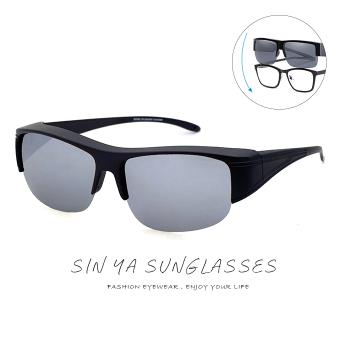 【SINYA】半框式太陽眼鏡 白水銀 可套近視眼 輕量/抗UV400/PC防爆鏡片/可套鏡/遮陽/臺灣製 N07