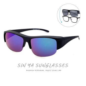 【SINYA】半框式太陽眼鏡 綠水銀 可套近視眼 輕量/抗UV400/PC防爆鏡片/可套鏡/遮陽/台灣製 N07