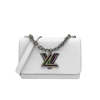 Louis Vuitton 展示品 EPI 牛皮炫彩銀釦 Twist MM 肩背/斜背包(M22029-白)