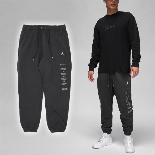 Nike 長褲 Jordan CNY 男款 黑 灰 龍年 加絨 抽繩 拉鍊口袋 寬鬆 棉褲 褲子 FZ6442-070